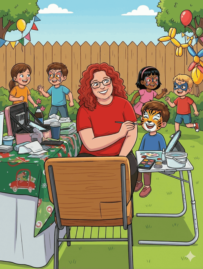 Amy Rose Face Painting at Birthday Party in Hamilton ON