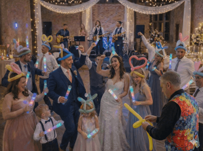 Forest Phil Twisting Balloons at a Wedding in Ontario Canada