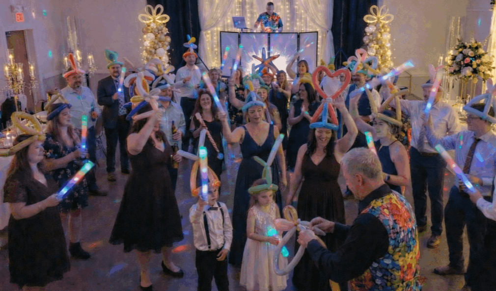 Hilarious and whimsical balloon designs by Phil the Balloon Guy for a Stag and Doe fundraiser party Hamiton