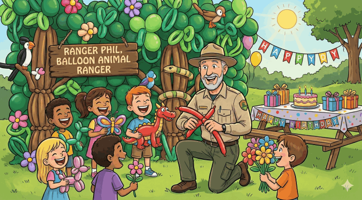 Forest Phil Twisitng Balloon Animals Birthday Party Hamilton Ontario