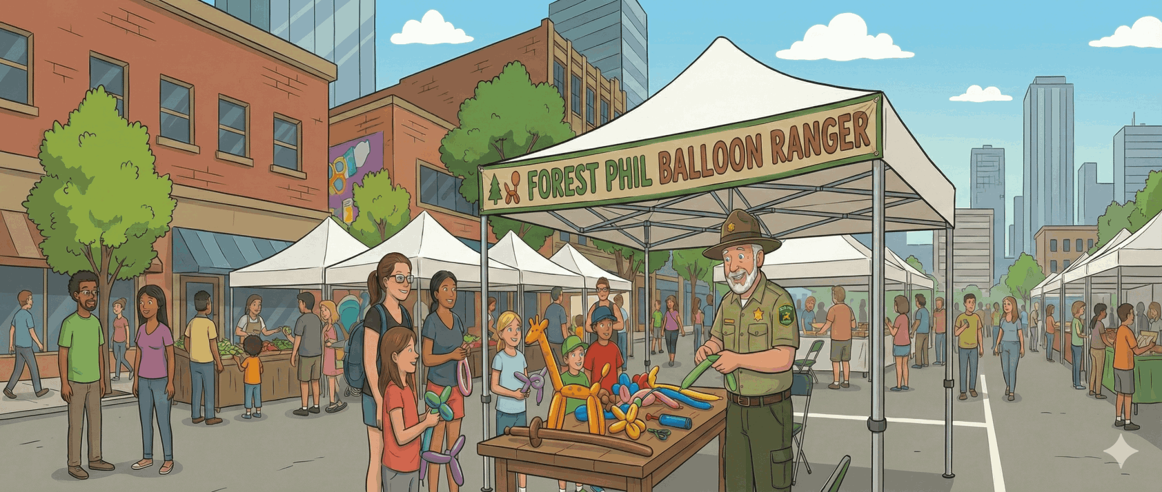 Forest Phil Balloon Animal Twisting Farmers Market Ontario
