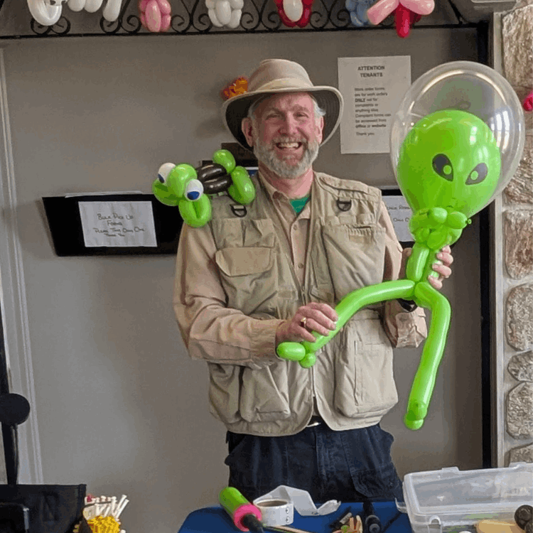Forest Phil the Balloon Animal Ranger with Balloons at Stoney Creek Ontario event