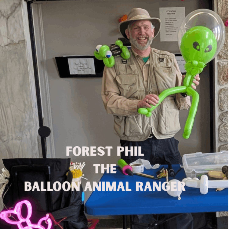 Forest Phil Twisting Balloon Animals in Hamilton