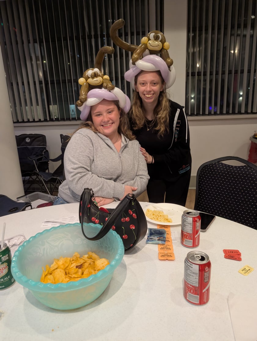Twisted Balloon Monkey hats at party in Burlington Ontario by Phil the Balloon Guy